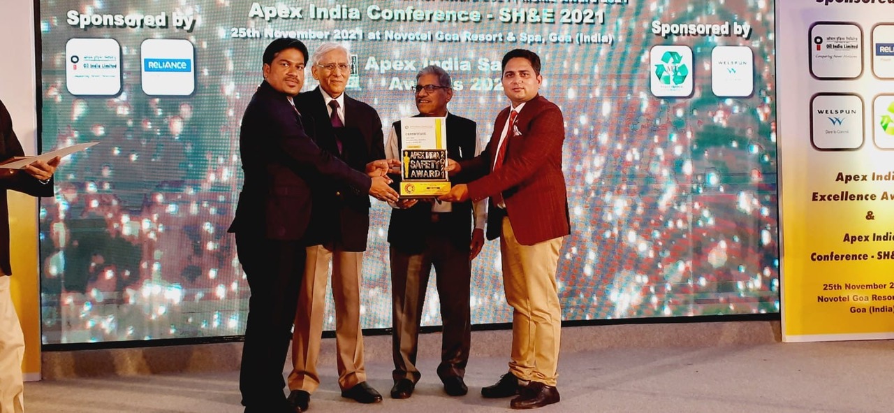 Apex India Occupational Health & Safety Award ÃƒÂ¢Ã¢â€šÂ¬Ã¢â‚¬Å“ Gold Award